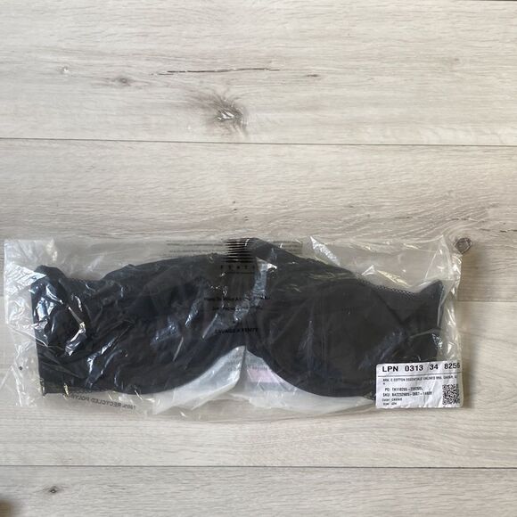 SAVAGE X FENTY Cotton Unlined Bra 38B Caviar NWT in packaging - Picture 5 of 7